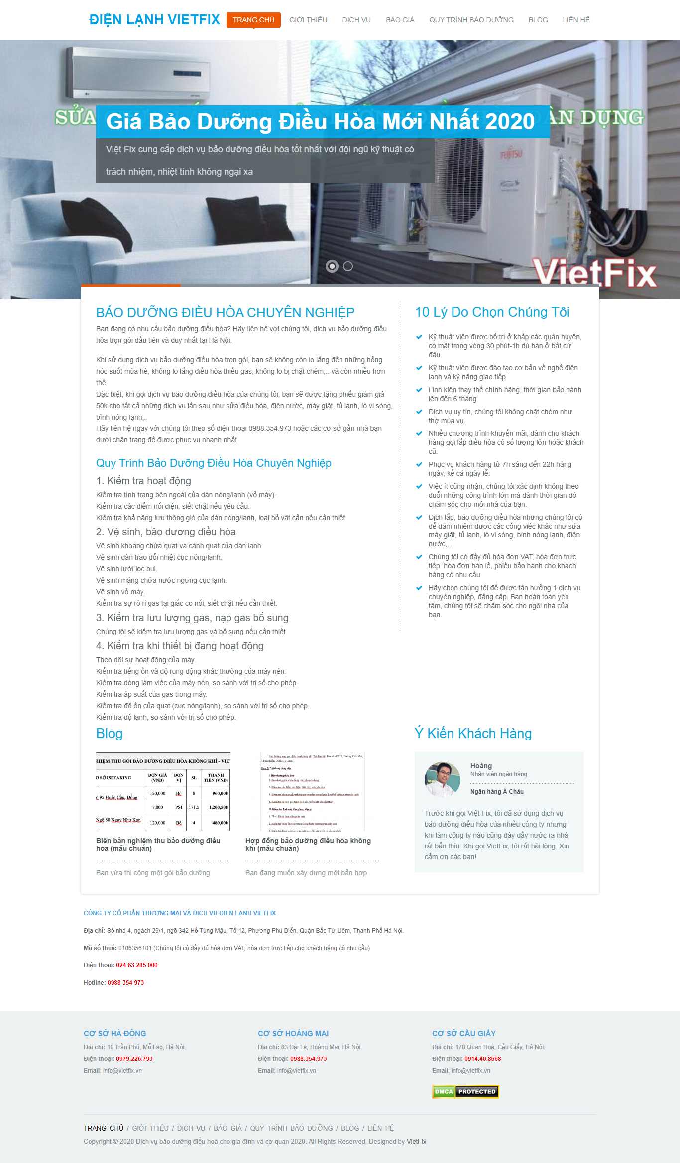 Thiết kế Web bảo dưỡng điều hòa baoduongdieuhoa.vn